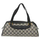 GUCCI GG Supreme Hand Bag PVC Navy Gold 89 02 062 Auth 141248-2