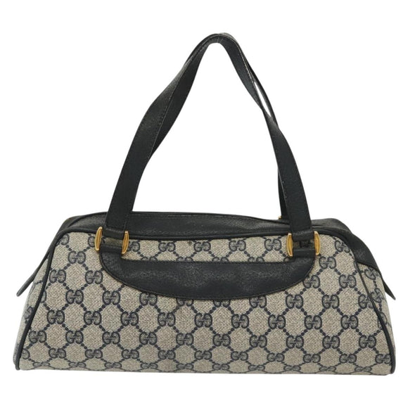 GUCCI GG Supreme Hand Bag PVC Navy Gold 89 02 062 Auth 141248