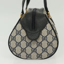 GUCCI GG Supreme Hand Bag PVC Navy Gold 89 02 062 Auth 141248-3