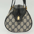 GUCCI GG Supreme Hand Bag PVC Navy Gold 89 02 062 Auth 141248-4