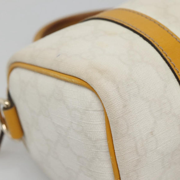 GUCCI GG Supreme Hand Bag PVC White Gold 193604 Auth 141249