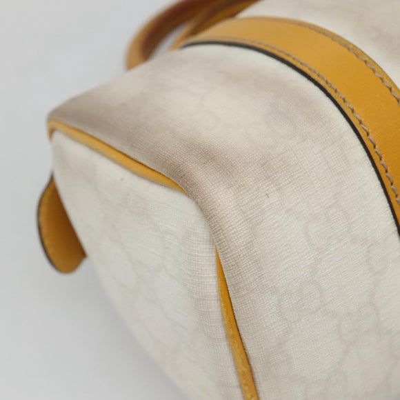 GUCCI GG Supreme Hand Bag PVC White Gold 193604 Auth 141249