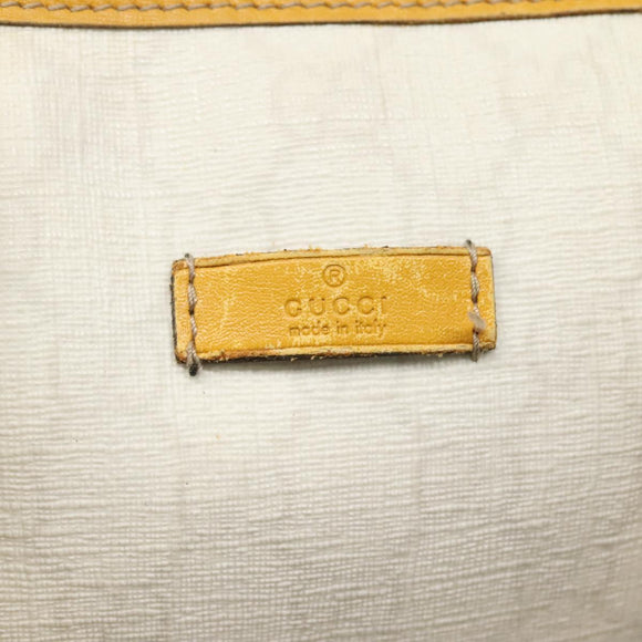 GUCCI GG Supreme Hand Bag PVC White Gold 193604 Auth 141249