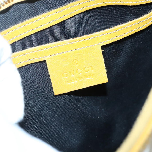 GUCCI GG Supreme Hand Bag PVC White Gold 193604 Auth 141249