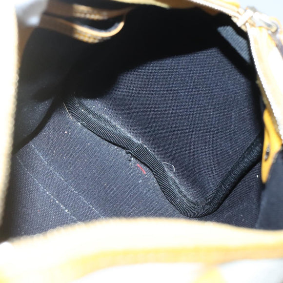 GUCCI GG Supreme Hand Bag PVC White Gold 193604 Auth 141249