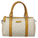 GUCCI GG Supreme Hand Bag PVC White Gold 193604 Auth 141249-2