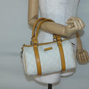 GUCCI GG Supreme Hand Bag PVC White Gold 193604 Auth 141249-23