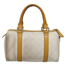 GUCCI GG Supreme Hand Bag PVC White Gold 193604 Auth 141249-3