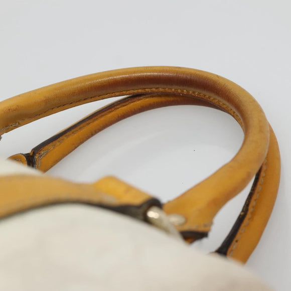 GUCCI GG Supreme Hand Bag PVC White Gold 193604 Auth 141249