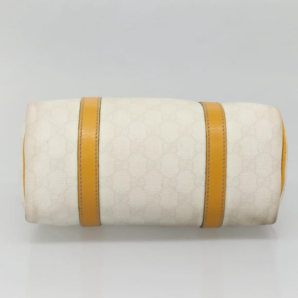 GUCCI GG Supreme Hand Bag PVC White Gold 193604 Auth 141249