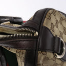 GUCCI GG Canvas Web Sherry Line Boston Bag Beige Gold Auth 141252-16