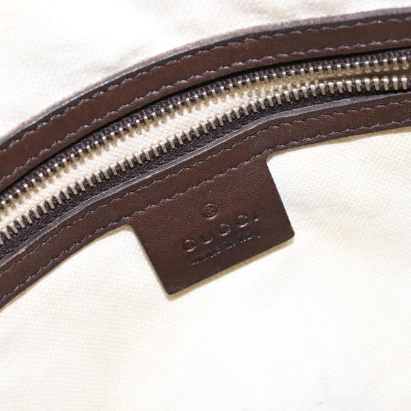 GUCCI GG Canvas Web Sherry Line Boston Bag Beige Gold Auth 141252