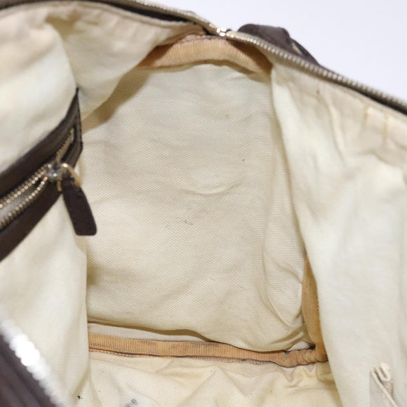 GUCCI GG Canvas Web Sherry Line Boston Bag Beige Gold Auth 141252