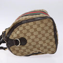 GUCCI GG Canvas Web Sherry Line Boston Bag Beige Gold Auth 141252-5