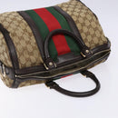 GUCCI GG Canvas Web Sherry Line Boston Bag Beige Gold Auth 141252-6