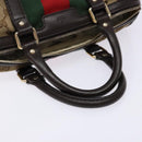 GUCCI GG Canvas Web Sherry Line Boston Bag Beige Gold Auth 141252-7