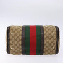 GUCCI GG Canvas Web Sherry Line Boston Bag Beige Gold Auth 141252-9
