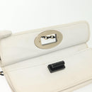 CHANEL Chain Choco Bar Line Bag Lamb Skin Black White gold CC Auth 141256-18