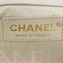 CHANEL Chain Choco Bar Line Bag Lamb Skin Black White gold CC Auth 141256-20