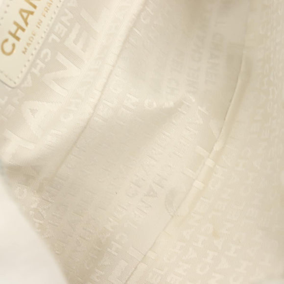 CHANEL Chain Choco Bar Line Bag Lamb Skin Black White gold CC Auth 141256