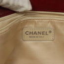 CHANEL Chain Tote Bag Leather Red Silver CC Auth 141257-17