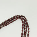 CHANEL Chain Tote Bag Leather Red Silver CC Auth 141257-8