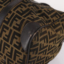 FENDI Zucca Canvas Boston Bag Black Brown Auth 141265-10