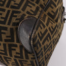 FENDI Zucca Canvas Boston Bag Black Brown Auth 141265-12