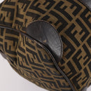 FENDI Zucca Canvas Boston Bag Black Brown Auth 141265-13