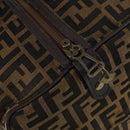 FENDI Zucca Canvas Boston Bag Black Brown Auth 141265-15