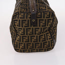FENDI Zucca Canvas Boston Bag Black Brown Auth 141265-4