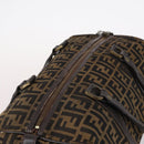 FENDI Zucca Canvas Boston Bag Black Brown Auth 141265-6
