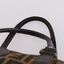 FENDI Zucca Canvas Boston Bag Black Brown Auth 141265-8