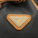 SAINT LAURENT Shoulder Bag PVC Canvas Black Gold Auth 141268-18