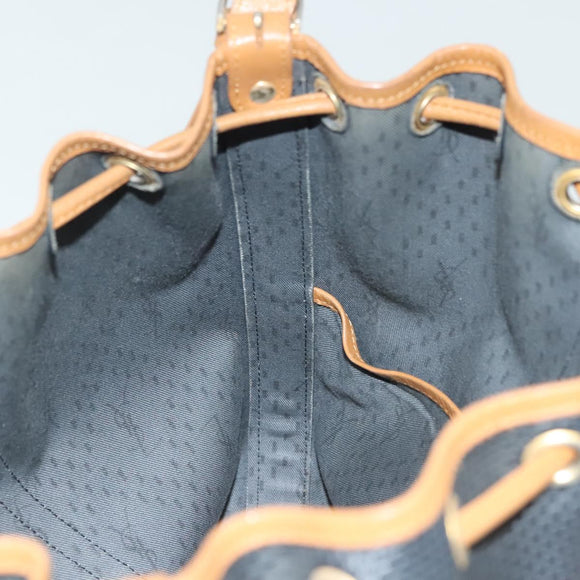 SAINT LAURENT Shoulder Bag PVC Canvas Black Gold Auth 141268