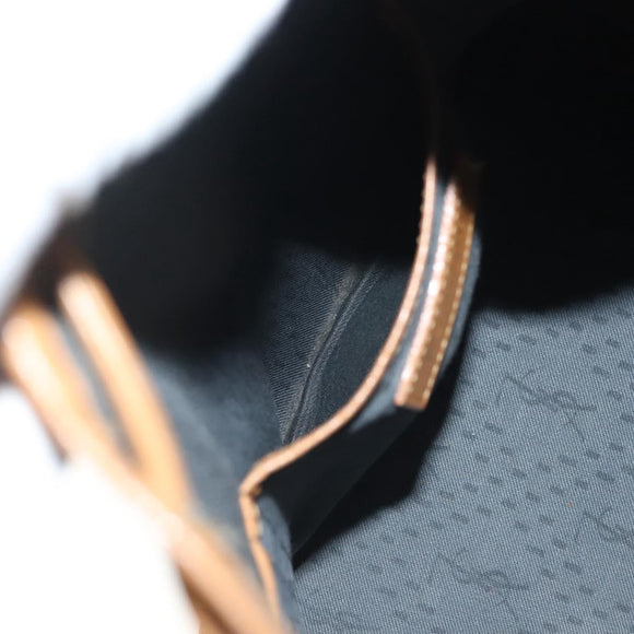 SAINT LAURENT Shoulder Bag PVC Canvas Black Gold Auth 141268