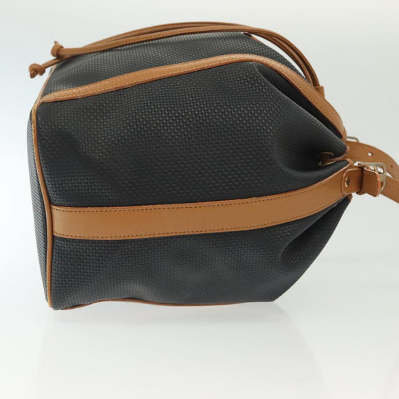 SAINT LAURENT Shoulder Bag PVC Canvas Black Gold Auth 141268