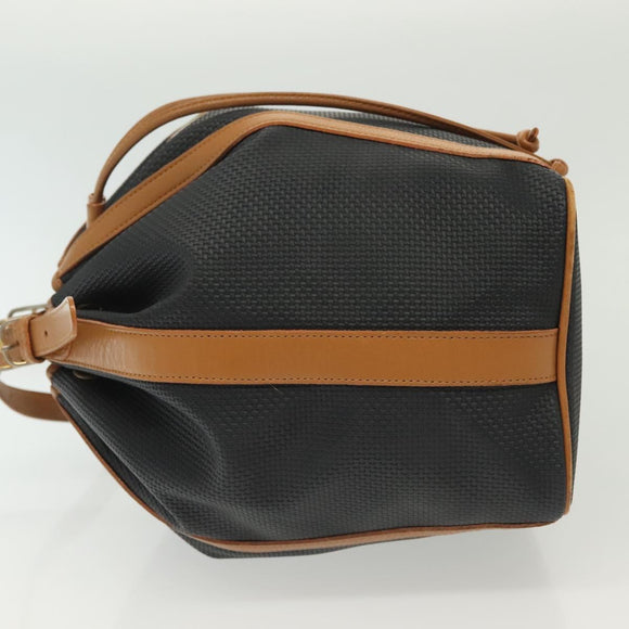 SAINT LAURENT Shoulder Bag PVC Canvas Black Gold Auth 141268