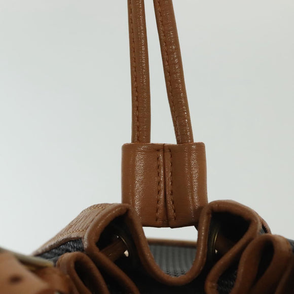 SAINT LAURENT Shoulder Bag PVC Canvas Black Gold Auth 141268