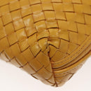 BOTTEGA VENETA INTRECCIATO Shoulder Bag Leather Yellow Gold Auth 141269-14