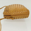 BOTTEGA VENETA INTRECCIATO Shoulder Bag Leather Yellow Gold Auth 141269-6