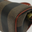 FENDI Pecan Canvas Mini Hand Bag PVC Brown Black gold Auth 141279-16
