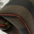FENDI Pecan Canvas Mini Hand Bag PVC Brown Black gold Auth 141279-17