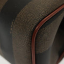 FENDI Pecan Canvas Mini Hand Bag PVC Brown Black gold Auth 141279-9