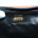 FENDI Pecan Canvas Mini Hand Bag PVC Brown Black gold Auth 141279-20