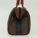 FENDI Pecan Canvas Mini Hand Bag PVC Brown Black gold Auth 141279-3