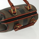 FENDI Pecan Canvas Mini Hand Bag PVC Brown Black gold Auth 141279-6