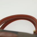 FENDI Pecan Canvas Mini Hand Bag PVC Brown Black gold Auth 141279-14