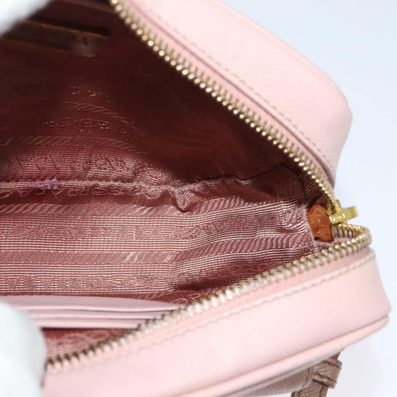 PRADA Shoulder Bag Safiano leather Pink Gold Auth 141282