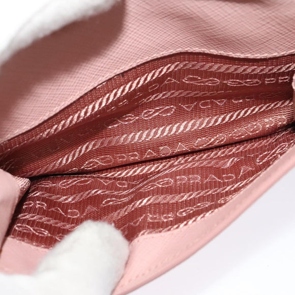 PRADA Shoulder Bag Safiano leather Pink Gold Auth 141282